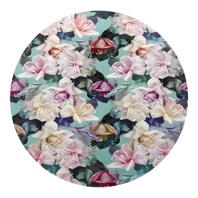 Nicolette Mayer Passion Laduree Roses 16" Round Pebble Placemats, Set of 4 For Sale
