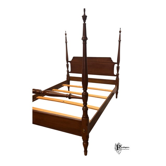 Vintage Link Taylor Traditional American Style Mahogany Full Size Four Poster Bed For Sale In Greensboro - Image 6 of 8