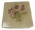 Vintage Alabaster Trinket Box Cream Floral Violet Italy Square Stone For Sale