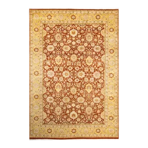 Vintage Moroccan Hand Knotted Wool Area Rug, Orange - 6'1" X 8'10"