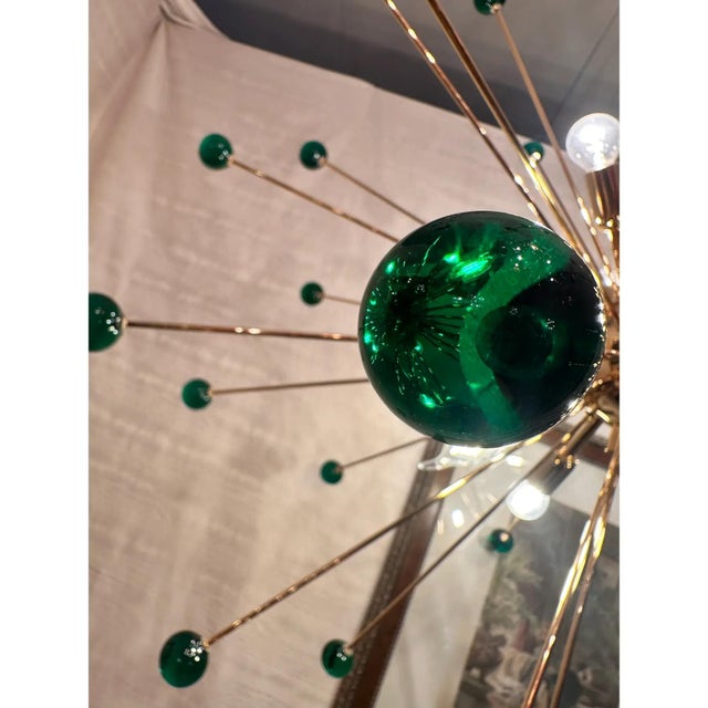 Green Star Murano Glass Sputnik Light by Simoeng For Sale - Image 10 of 11