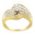 Contemporary 14K Yellow Gold Diamond Cocktail Bypass Ring (1 1/2 Cttw, H-I Color, SI2-I1 Clarity) - Size 8-1/2 For Sale - Image 3 of 7