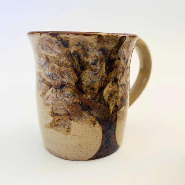 Vintage Studio Pottery Tree Mugs - Set of 2 For Sale - Image 4 of 12