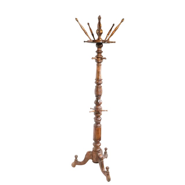 Victorian 19th Century Victorian Walnut Coat Rack Coat Tree For Sale - Image 3 of 13