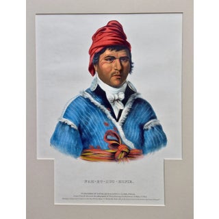 Nah-Et-Luc-Hopie: An Original 19th C. Hand-Colored McKenney & Hall Folio-Sized Lithograph For Sale