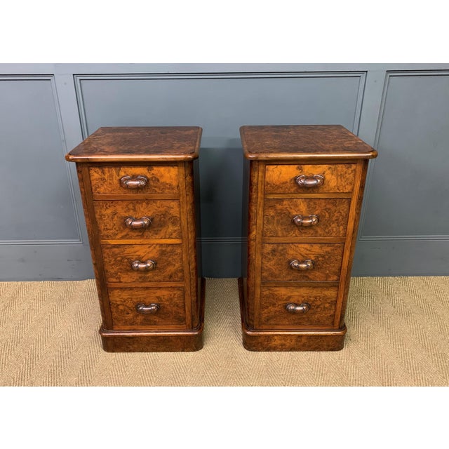 Victorian Burr Walnut Bedside Chests, 1875, Set of 2 For Sale - Image 12 of 12