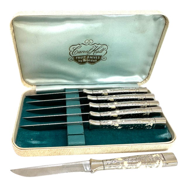 1950s Fruit Knives Briddell Boxed Set of 6 For Sale