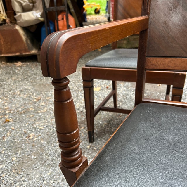 1930s Art Deco Waterfall Walnut Dining Chairs - Set of 6 For Sale - Image 4 of 11