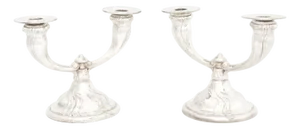 British Art Deco Silver PCandelabra, Pair