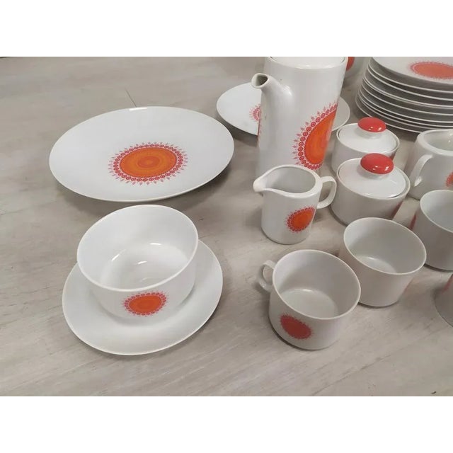 Orange Vintage Service Table from Winterling, Bavaria, Set of 47 For Sale - Image 8 of 15