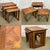 Set of 3 nesting tables in teak with tiled top - work from the 70s. L=58cm, D=42cm, H=48cm.