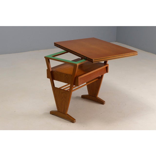 Mid-Century Coffee Table with Folding Top and Storage Drawer, Former Czechoslovakia, 1960s-1970s For Sale - Image 4 of 7
