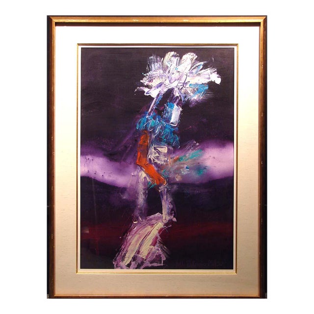 Pablo Antonio Milan Dancing Kachina Acrylic Paper Original Painting For Sale