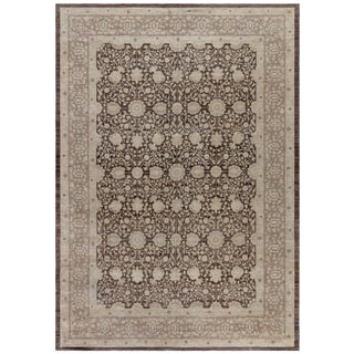 Traditional Antique-Inspired Beige Rug "Sepia Arabesque" by Doris Leslie Blau For Sale