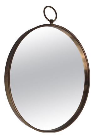 Swedish Modern Pocketwatch-Shaped Mirror with Brass Frame from Firma Svenskt Tenn, 1950s