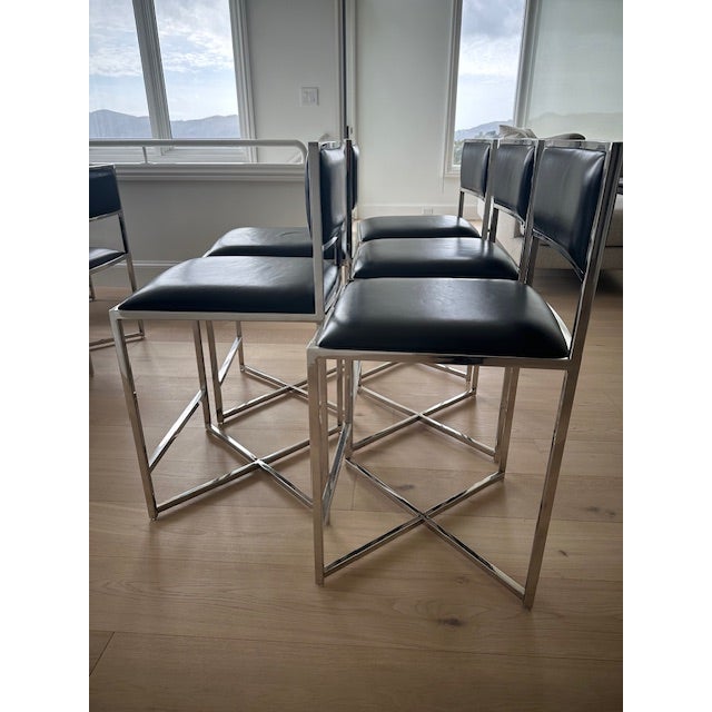 Contemporary Williams Sonoma Home Counter Stools - Set of 5 For Sale - Image 3 of 5