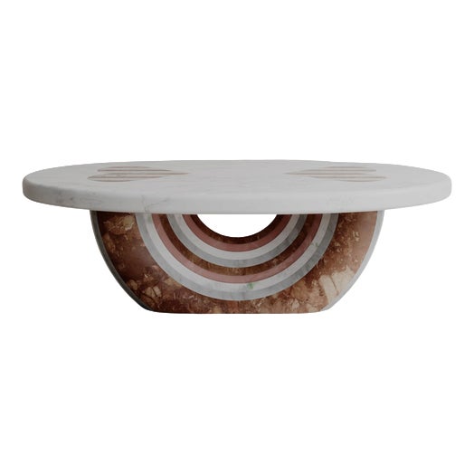 Heart Aïmi Coffee Table in Red Marble Stone by Esther Knopfler For Sale