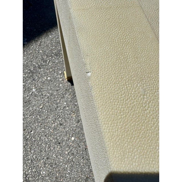 Very Fine Rare Garrison Rousseau Shagreen Cream White Backgammon Table For Sale - Image 12 of 12