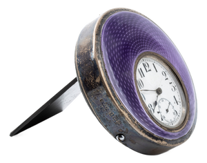 Silver & Enamel Table Clock from Williamson LTD, 1913