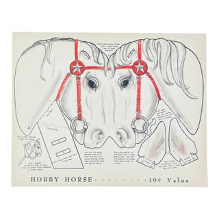 1950s Hobby Horse Folding Lithograph For Sale