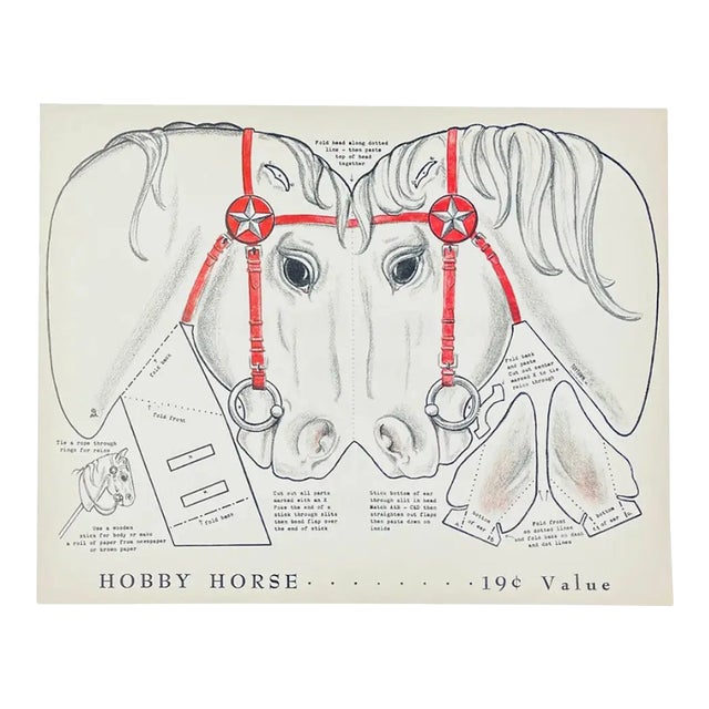1950s Hobby Horse Folding Lithograph For Sale