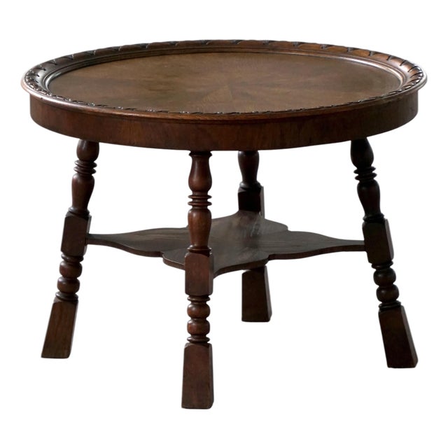 Vintage Danish Baroque Style Side Table in Oak, 1940s For Sale