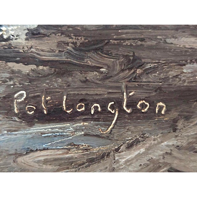 Wood Mid 20th Century British Oil Painting, "The New Inn", Signed Pat Langton For Sale - Image 7 of 10