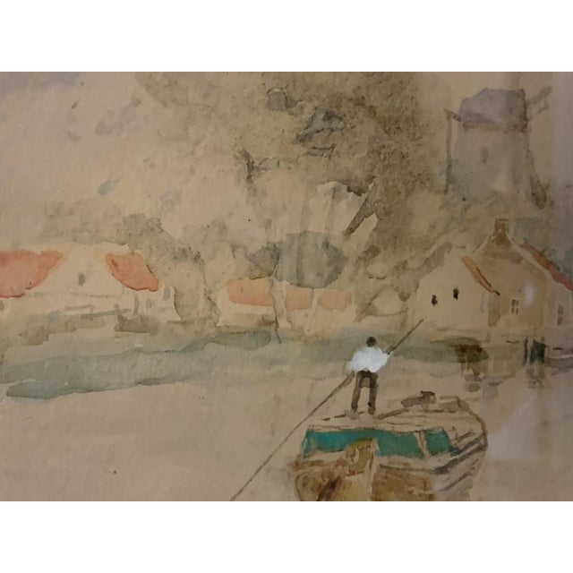 Henri Stacquet, Holland Landscape, Watercolor, 1880s For Sale - Image 4 of 7