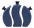 Delft Blue 3 Piece Floral Vase For Sale