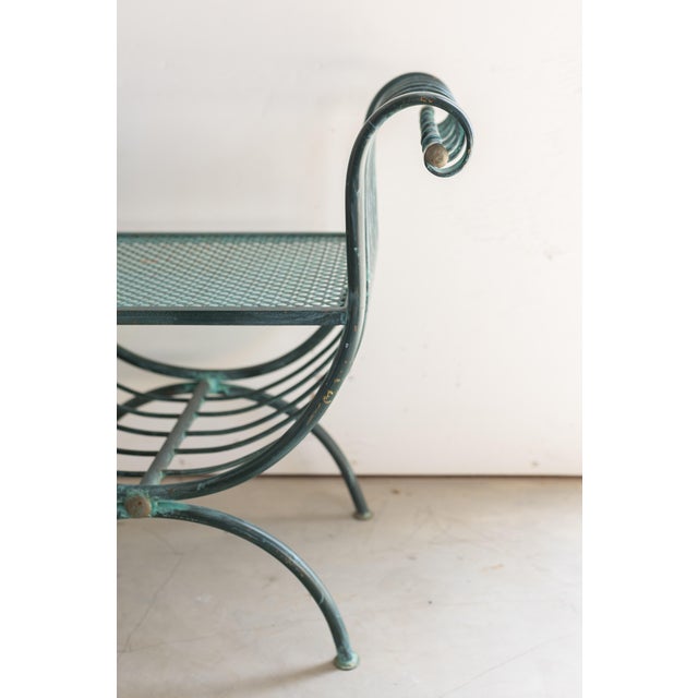 Art Deco Vintage French Green Garden Stool For Sale - Image 3 of 7