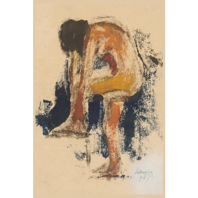 1930 Vintage Abstract Nude Figure Art Print by Zolo Palugyay - 36" X 54" For Sale