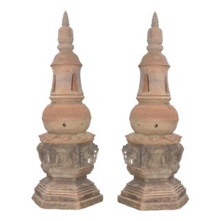 Set of Terracotta Lanterns, 1920s For Sale