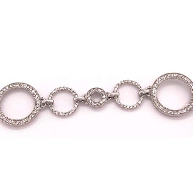 White 14 Karat White Gold and Diamond Necklace With 6.5 Total Diamond Weight For Sale - Image 8 of 11