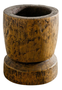 Decorative Wooden Planter Mortar, Africa, Early 1900s