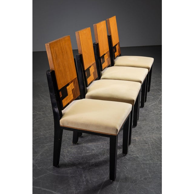 Art Deco Dining Chair Set by Michel Dufet, Set of 4 For Sale - Image 3 of 12