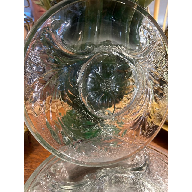 Vintage Clear Glass Sunflower Pattern Artichoke Plates - a Set of 6 For Sale In New Orleans - Image 6 of 6