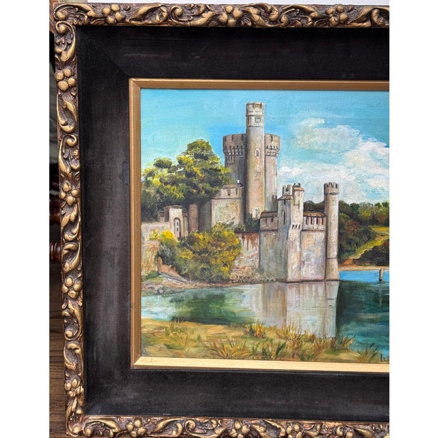 Made in Ireland 1969 Black Rock Castle Oil Painting For Sale - Image 4 of 15