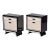 Mid Century Black and Cream Italian Bedside Cabinets With Black Glass Tops - Pair For Sale
