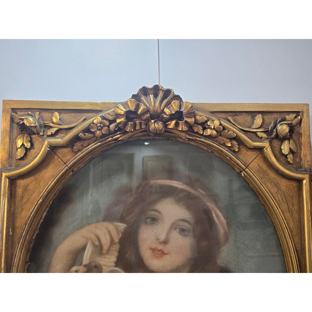 Blue Pair of Greuze Pastel Portraits, 1800s, Pastel, Framed For Sale - Image 8 of 16