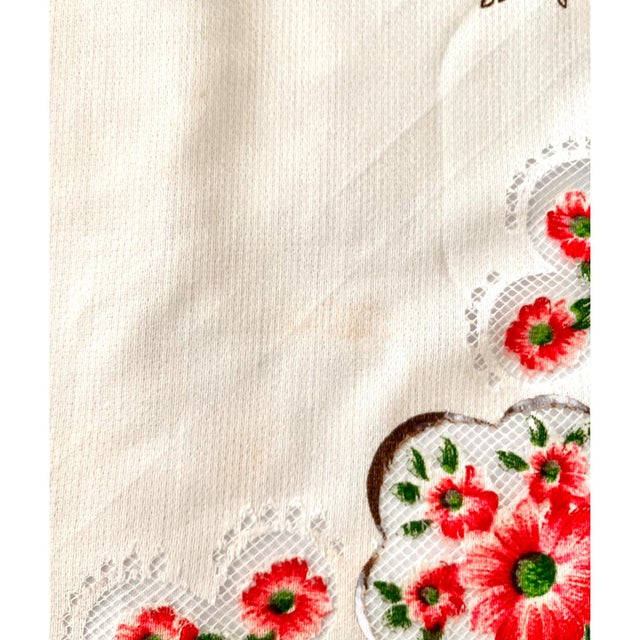 83" X 55" Vintage Tablecloth 5 Piece Napkins Floral Early 20th Century Farmhouse Traditional Edwardian Victorian Shabby Chic For Sale - Image 13 of 17