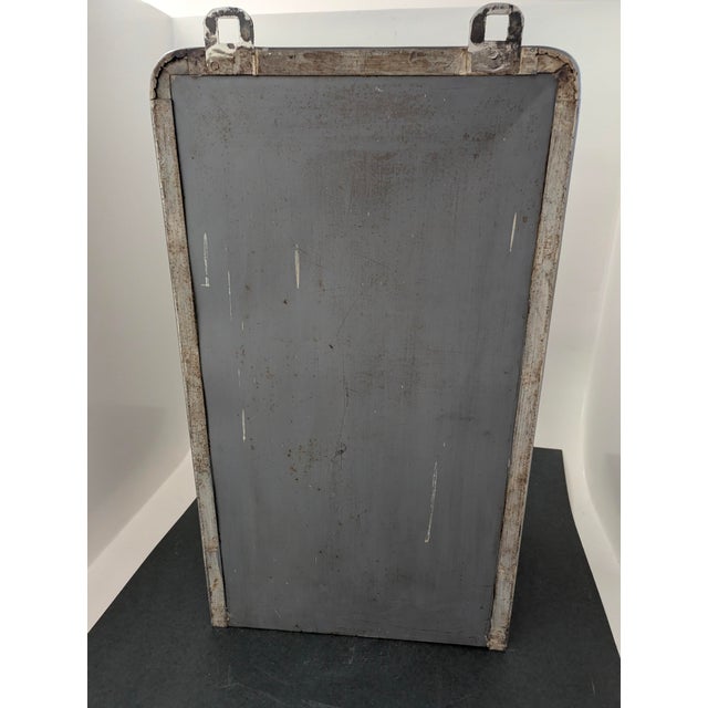 Refurbished steel wall cabinet/medicine cabinet with four compartments/glass shelves, lockable, anthracite gray painted...