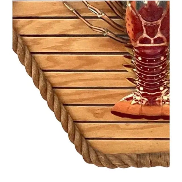 Large Taxidermy Lobster Mounted on Hexagon Shaped Wood and Rope Frame ...