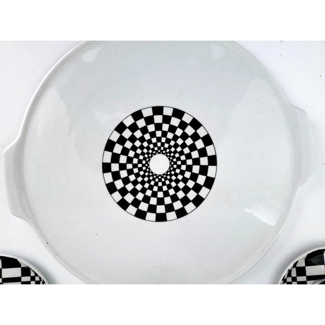 1960s Op Art Espresso Coffee Set Demitasse Pitcher Cups Saucers Tray For Sale - Image 10 of 12