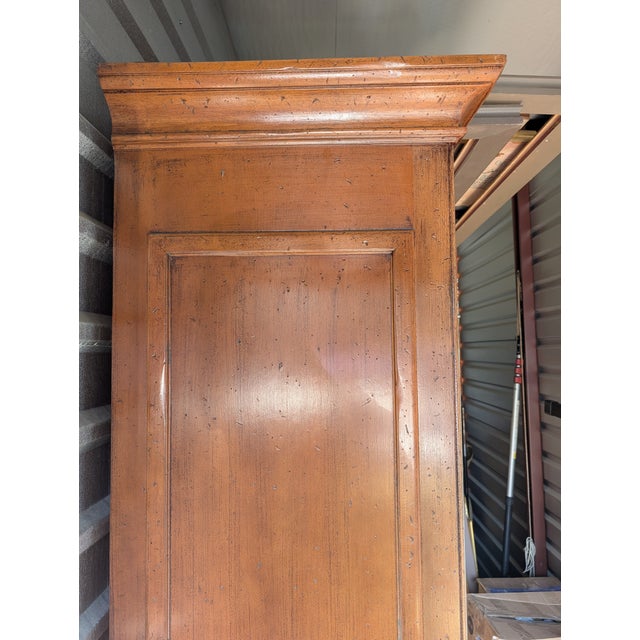 1990s Large Italian Hand-Crafted Armoire – Solid Walnut/Cherry For Sale In Boston - Image 6 of 9