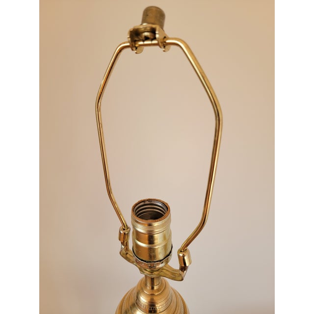 Brass Vintage Hand Painted Brass Side Table Lamp From India For Sale - Image 8 of 16