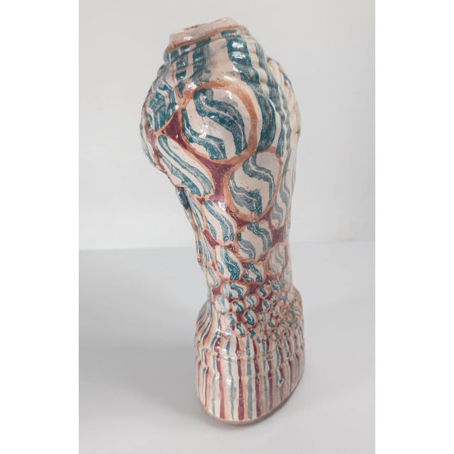 Mid-Century Modern Colorful Art Pottery Vase, Unsigned For Sale In New York - Image 6 of 12