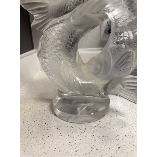 1950s Lalique Double Fish Sculpture For Sale - Image 5 of 6