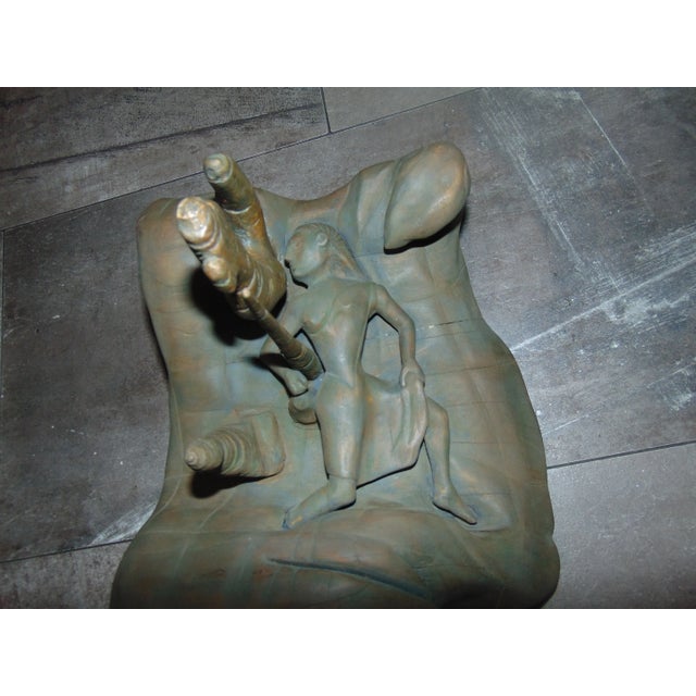 wood sculpture, vintage woman, 1940s-1970s, dimensions: height 34 cm, width 24 cm, depth 21 cm.