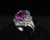 Late 20th Century Late 20th Century Intense Pink Sapphire 0.41ct Diamond Platinum Ring Size 5.5 For Sale - Image 5 of 18