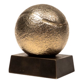 Brass Tennis Ball Sculpture with Plinth, 1960s For Sale